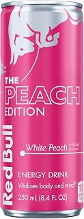 Red Bull White Peach Summer Edition Energy Drink, with 80mg Caffeine plus Taurine & B Vitamins, 8.4 Fl Oz Can (Pack of 5)