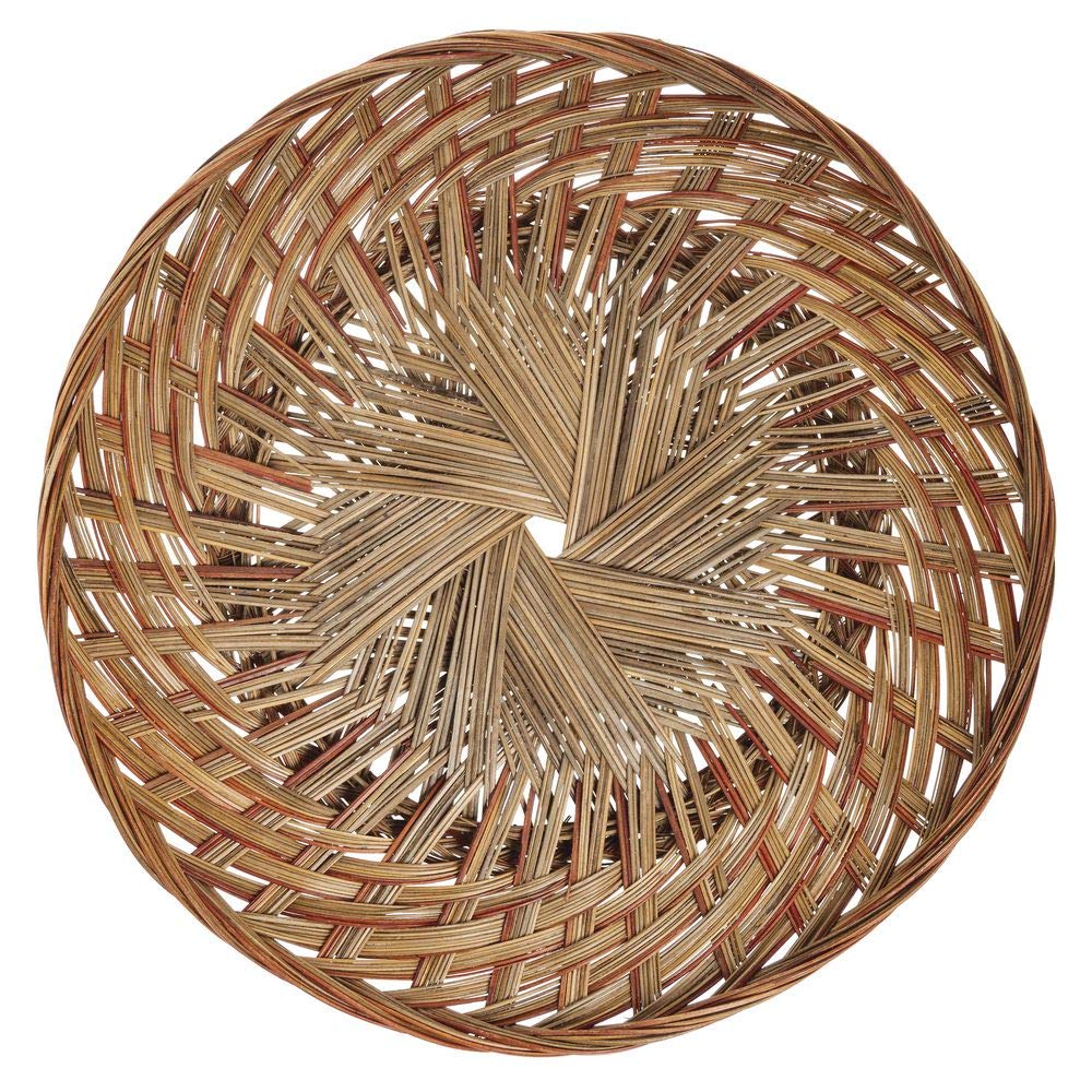 Gift Basket Tray Round Two-Tone Coco Midrib- 16" Dia x 1 1/2" H by HILLS IMPORTS INC – Natural, Model 2-918D/1