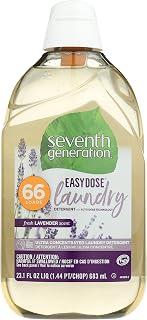 Seventh Generation Easy Dose Laundry Concentrated Liquid Detergent, Lavender, 23.1 Fl Oz (Pack of 6)