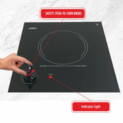Summit 12" Single Burner Electric Cooktop. 115 Volt Radiant Cooktop by Summit Appliance – 12 inches, Glass Ceramic, Black, Model CR1115