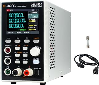 OWON Programmable DC Electronic Load OEL1530, DC 150V 30A Maximum 300W, USB/RS232, CV CC CR CP 4 Operation Modes, 5kHz Dynamic, Lab Bench Power Tester with 2.8” TFT Color LCD Display