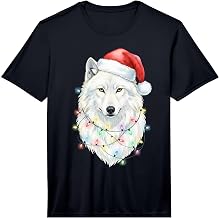 White Wolf Christmas Lights Festive Xmas Arctic Animal Performance T-Shirt