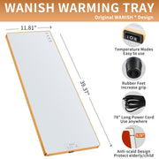 Wanish Electric Warming Tray, Extra Long 40x12 Inch, Tempered Glass with Rose Gold Edges