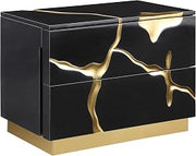 Trevello Modern Contemporary High-Gloss Lacquered Right Nightstand - Black