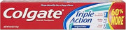 Colgate Triple Action Toothpaste, Mint - 4 ounce (Pack of 6)