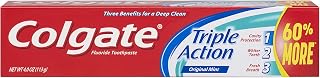 Colgate Triple Action Toothpaste, Mint - 4 ounce (Pack of 6)