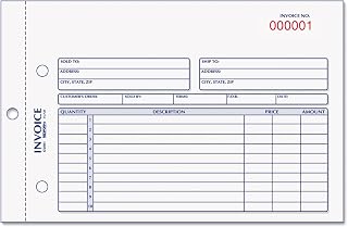 Rediform 7L721 Invoice Book 5 1/2 x 7 7/8 Carbonless Duplicate 50 Sets/Book