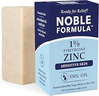 Noble Formula 1% Pyrithione Zinc Soap Bar with Emu Oil, 3.25 oz