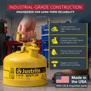 Justrite Yellow / 2 Gallon / Type I Cans