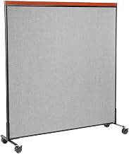 Global Industrial 60-1/4"W x 64-1/2"H Mobile Deluxe Office Partition Panel, Gray