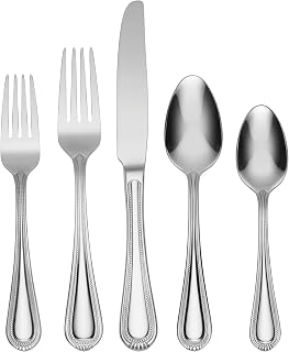 Oneida Countess 45-Piece 18/0 Silverware Set for 8, Flatware | mirror finish, dishwasher safe | includes serving spoons and utensil set | cutlery set, wedding silverware