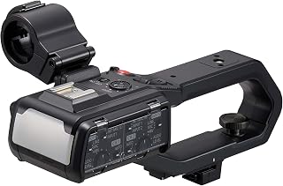 Panasonic VW-HU1E-K Camcorder Handle with Two XLR Connectors, LED Video Light, Easy to Use, Black