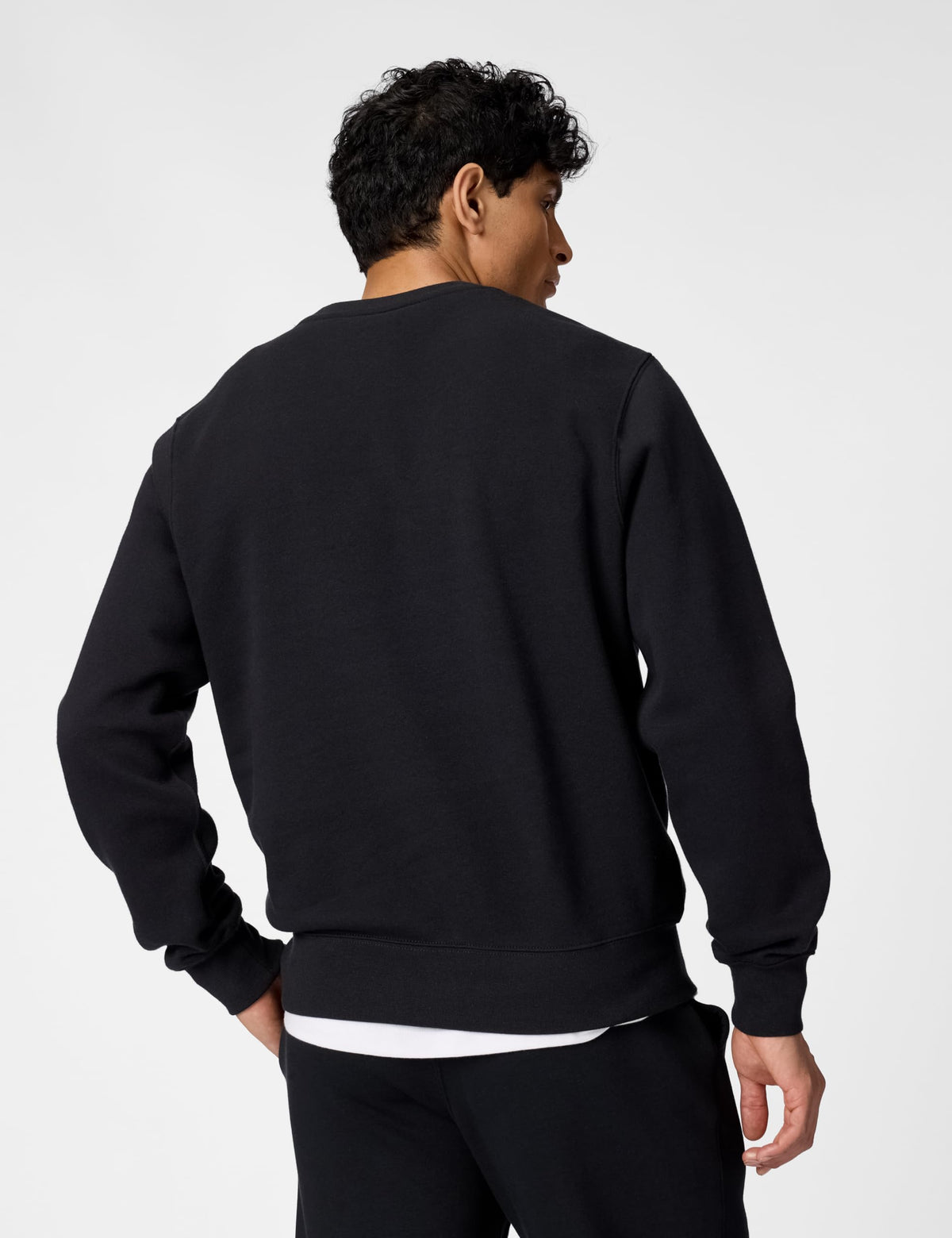 Men's Club Fleece Crew Sweatshirt by Nike – Small, Cotton Blend, Black/White, Model FN3886-010
