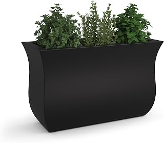 Mayne 5875-B Polyethylene Planter, Black,36x16 | All season, Indoor/Outdoor, Double-wall design, Fade resistant, 15-year warranty