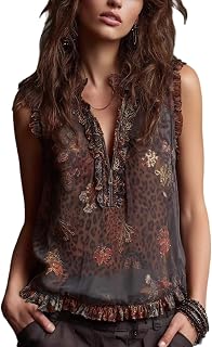 Going Out Tops for Women Leopard Print Sleeveless Loose Comfy Elegant Vacation Tops for Women 2026