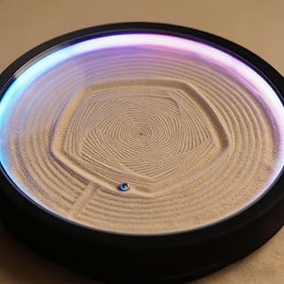 LICAEVEY Table Sand Art, App Control Zen Meditation Dynamic Sand Art Sandscape Desktop, RGB Colorful, Mini Zen Moving Painting Robot for Home Office, 22x6cm