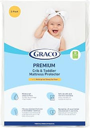 Graco Premium Waterproof Crib and Toddler Mattress Protector, 2 Pack