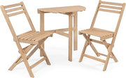 JONATHAN Y Cadiz 3-Piece Acacia Outdoor Folding Bistro Set, Light Teak