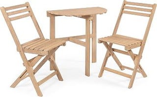 JONATHAN Y Cadiz 3-Piece Acacia Outdoor Folding Bistro Set, Light Teak