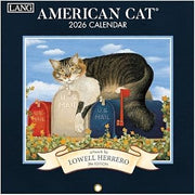 Lang, American Cat 2026 Mini Wall Calendar, 7' X 14'', 12-Month Calendar with Stapled Binding
