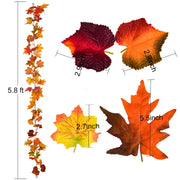 Lvydec Artificial Maple Leaf Garland, 5.9ft, Mixed Color, 2 Pack