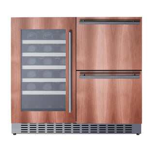 Summit 36” Wine Cellar and Two Drawer Refrigerator Combination by Summit Appliance – 36", 0 cubic_feet, Panel Ready, Model ADRWC36