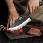 HOSHANHO Butcher Knife Set, High Carbon Stainless Steel, 8 Piece with Roll Bag