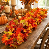 Thanksgiving Fall Decor Maple Leaves Garland - 69In Artificial Autumn Hanging Vine Garland, Fake Fall Foliage Decor for Halloween Thanksgiving Home Wedding Fireplace Party Christmas Decoration
