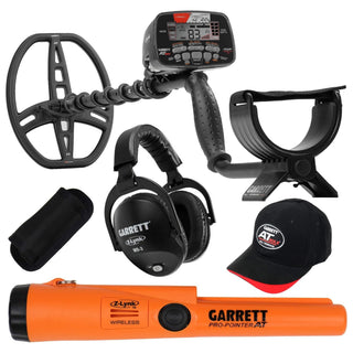 Garrett AT MAX Metal Detector Bundle with Z-Lynk Wireless by Garrett Metal Detectors – AT Max w/ PPAT & Hat, Metal, orange, black, Model 1142062