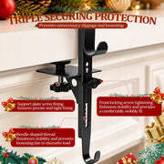 RGJ Mantel Stocking Hangers, Dual Hook Metal, Black, Set of 6
