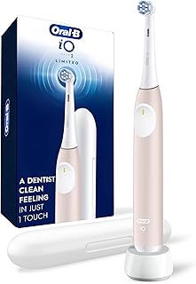 Oral-B Rechargeable Electric Toothbrush, iO Limited Simple Clean, 3 Cleaning Modes, Automatic Pressure Sensor to Protect Gums, Travel Case, Peach