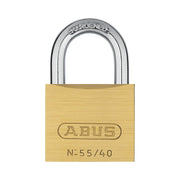 55/40 Solid Brass Padlock with 2 Keys for School by ABUS – 1.5-Inch, Stainless Steel, Silver, Model 55/40 B KD