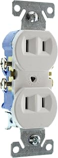 Hubbell RR15NGWZ Duplex Recetpacle Outlet, Non-Grounding, 2-Wire, 15-Amp, 120-Volt, White