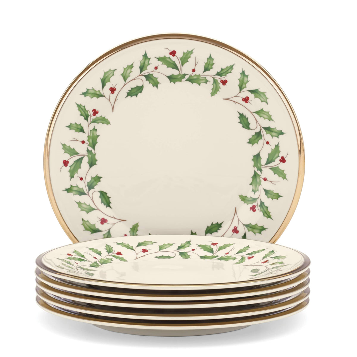 Lenox Holiday Porcelain Salad Plates, 8 Inch, Set of 6