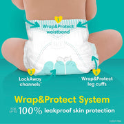 Disposable Diapers Size by Pampers – Size 3, Animal Print (on White/Beige Base), Pack of 168