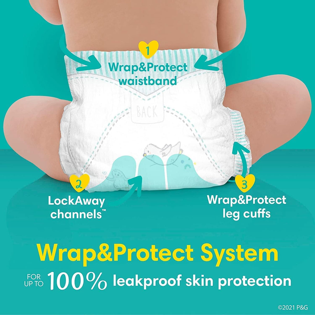 Disposable Diapers Size by Pampers – Size 6, White, Pack of 108