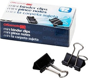 Officemate International Corp. 99010 Binder Clips,Mini,9/16-Inch Wide,1/4-Inch Cap, 12/BX, Black/Silver