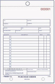 Rediform 1L140 Purchase Order Book Bottom Punch 5 1/2 x 7 7/8 Two-Part Carbonless 50 Forms