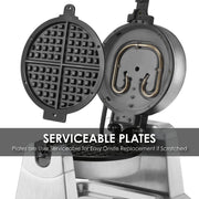 Commercial Classic Single Waffle Maker by Waring – 9-1/4 x 10-1/4-inch x 20-inch, Stainless Steel, Silver, Model WWD180