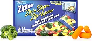 Ziploc Zip 'N Steam - Large Steam Cooking Bags, 7 bags