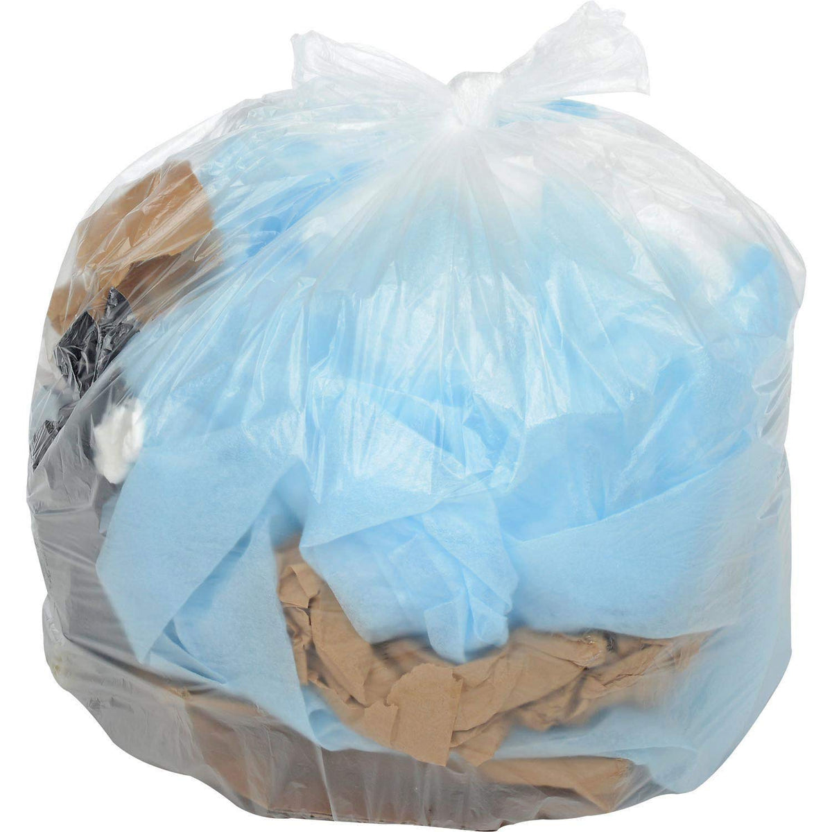 33 Gallon Light Duty Natural Trash Bags by Napco Bag And Film – 500 Count (Pack of 1), High Density Polyethylene, Natural, Model NR334011N