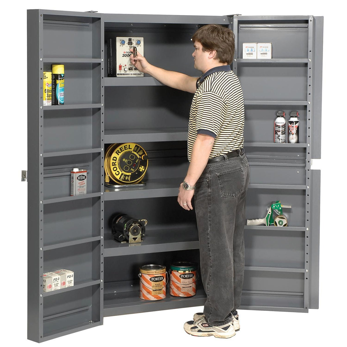 Storage Cabinet by Global Industrial – 1, 16 Gauge Steel, Grey, Model 662153