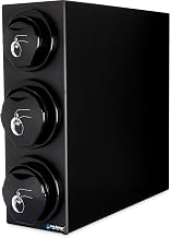 Ez-Fit Lid Dispenser for 8 - 24 Oz and 24-46 Oz Cup Lids for Restaurants by San Jamar – Polystyrene (PS), Black, Model L2923BK