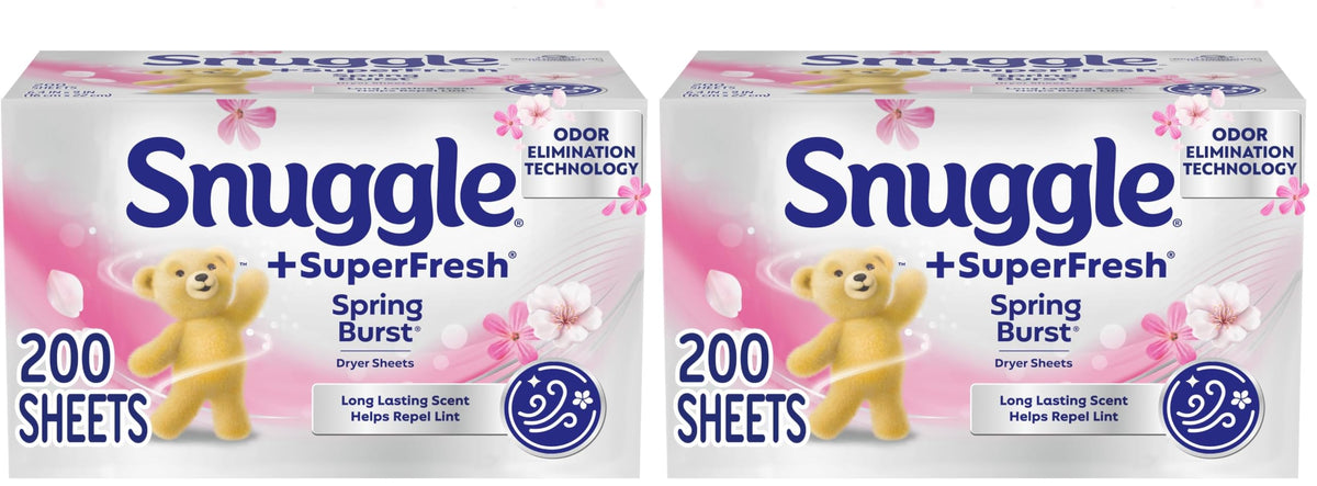 Snuggle 라벤더. / 200 Count (Pack of 2) / Spring Burst Dryer Sheets