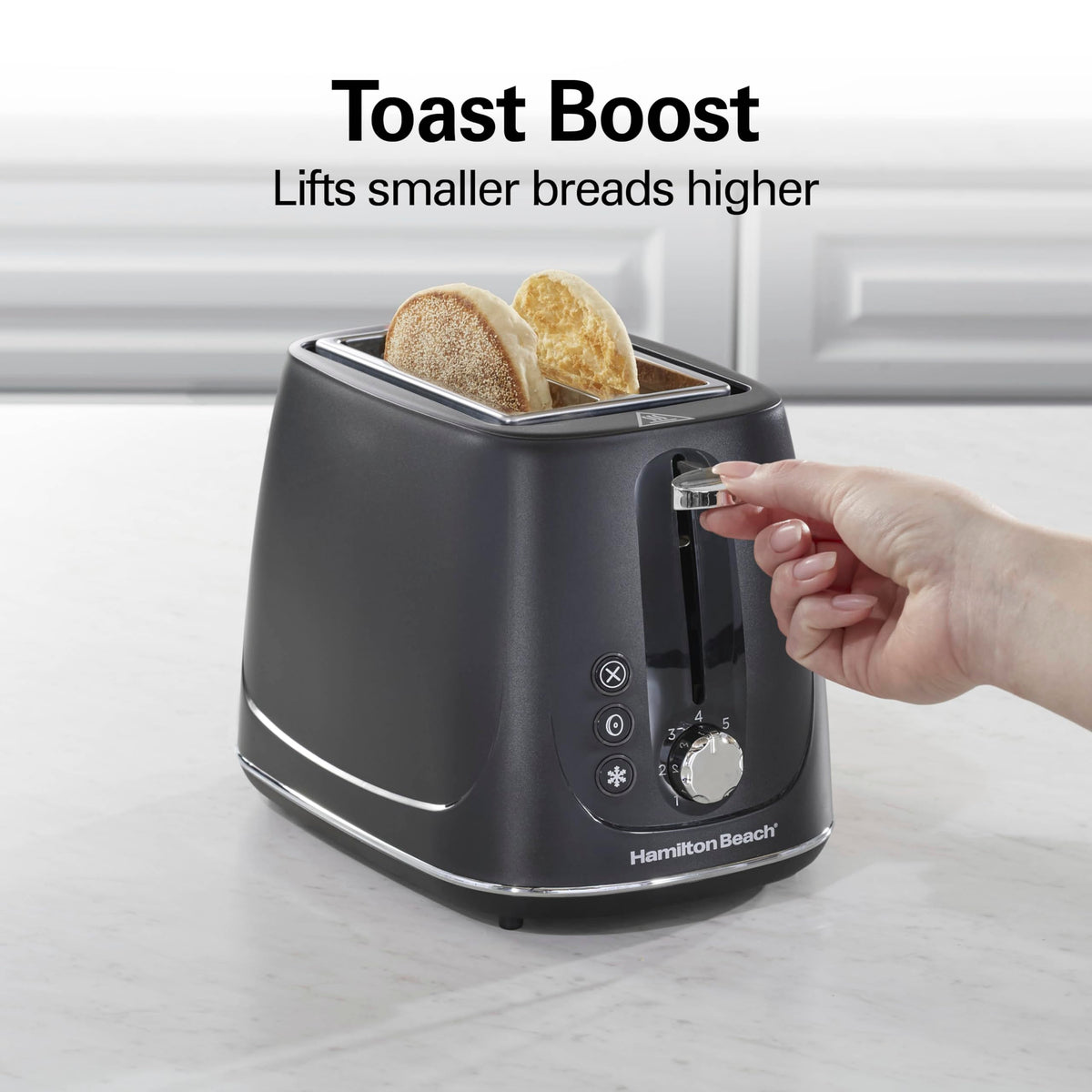 2 Slice Toaster With Bagel by Hamilton Beach – 2 Slice, Plastic, Black, Model 22915