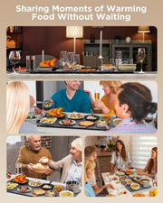 FEPPO Food Warming Mat, Silicone Electric Tray, 35x16 Inch Gray