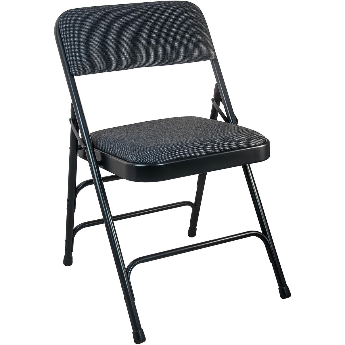 Advantage Padded Metal Folding Chair 1 Seat by Flash Furniture – 30 x 18.5 x 20, Fabric, Foam, Steel, Black Fabric/Black Frame, Model DPI903F-BLKBLK
