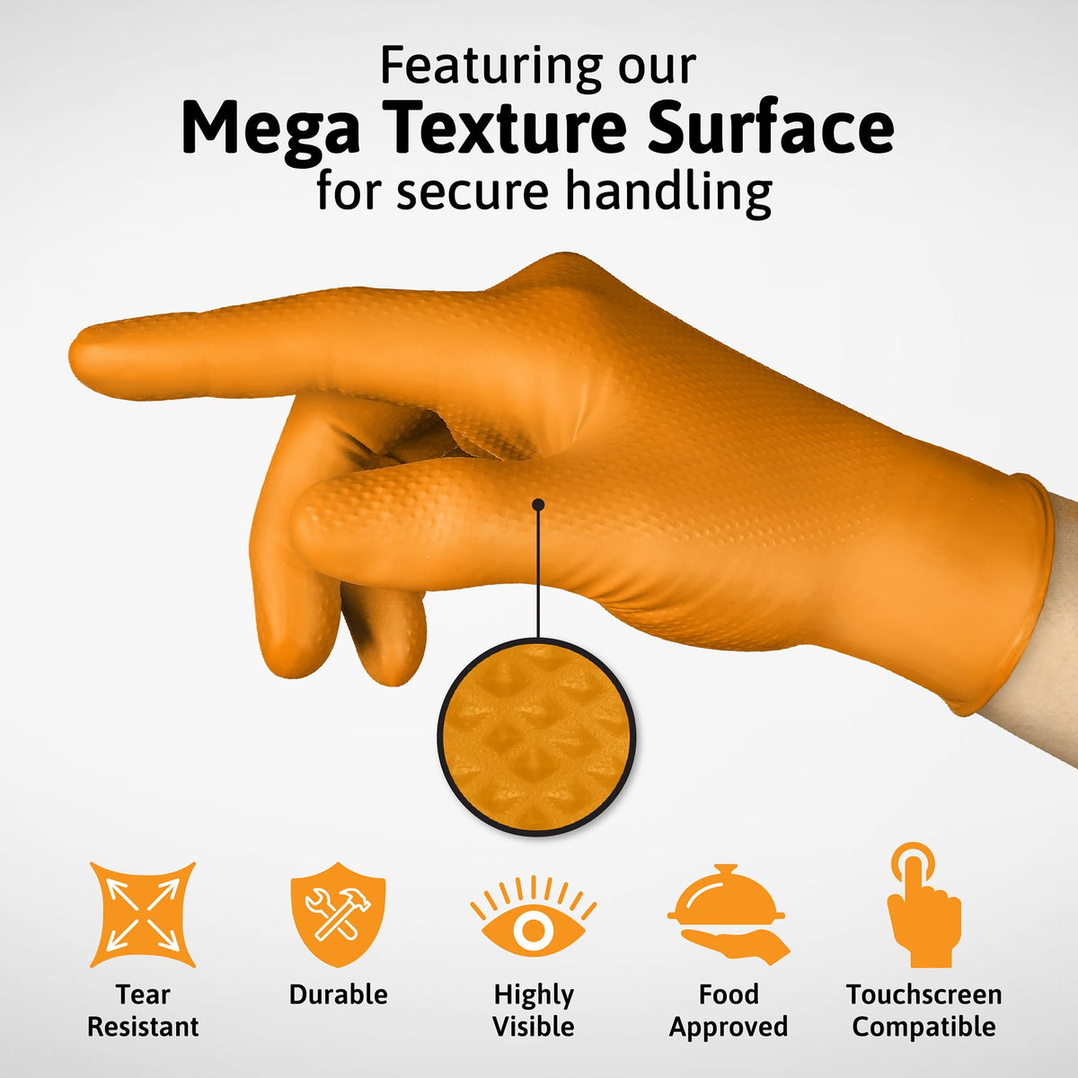 Ansell Size 10 (XL) / Case (1000) / Orange Non-Sterile Gloves