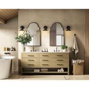 Elegant Kitchen and Bath 72" Double Bathroom Vanity in Honey Brown by karson – Wood, Honey Brown, Model VF60572DMHB