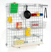 Global Industrial Wire Grid Panel With Wall Mount Hook, Poly-Green, 48"W x 36"D